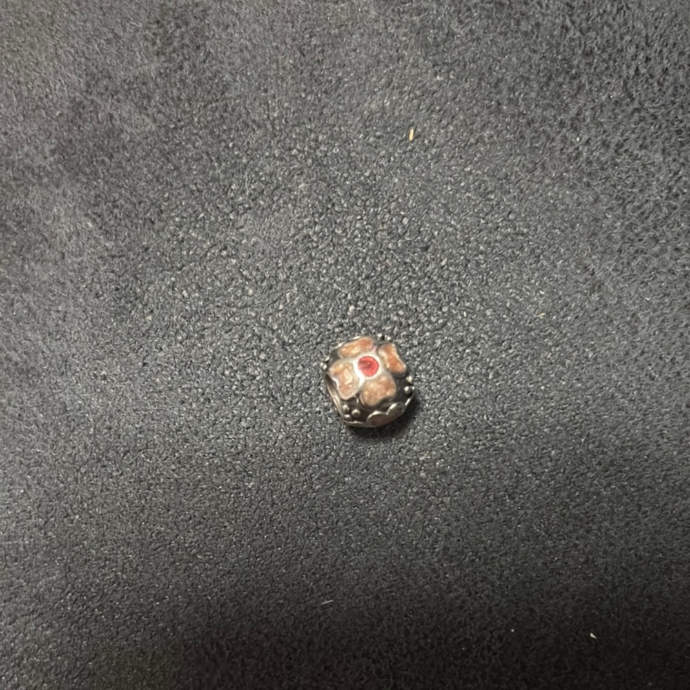 Pandora Silver Charm with pink Details